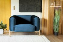 Blauwe fluwelen fauteuil Viela