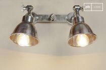 Dubbele zilveren metalen wandlamp Bistrot