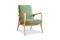 Miniatuur Fauteuil van massief essenhout en groene stof Productfoto