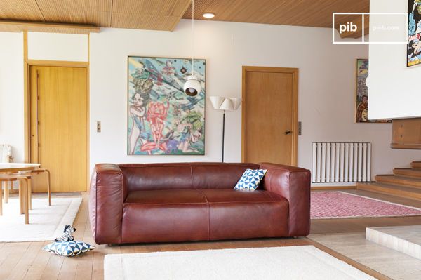 Bliksem schoonmaken Isolator Krieger 2 zetel vintage bank - Vintage leren sofa | pib