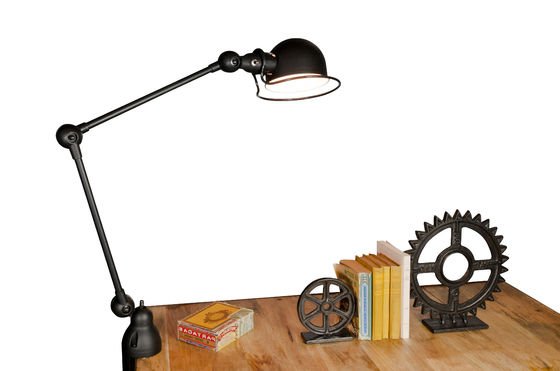 Matzwarte Jieldé Loft lamp met klem Ruimte besparend pib