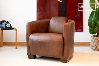 Fauteuil van hazelnoot leer Red Baron